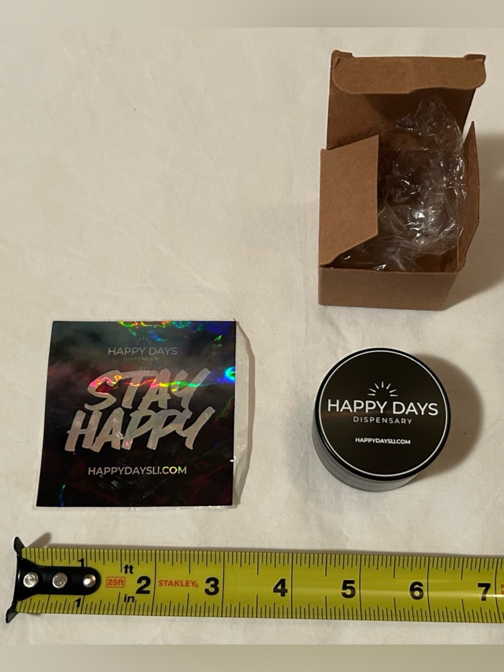 New Happy days dispensary stay 420 hippy herb grinder sticker NY gift Long Islan